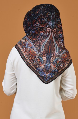 كاراجا وشاح ناعم منقوش أسود وبرتقالي 90659-07