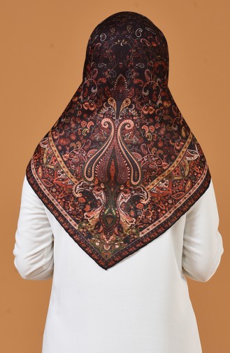 Karaca Gemustertes Soft Kopftuch 90659-09 Dunkel Lila 90659-09