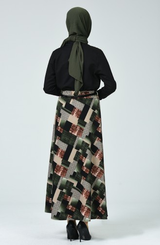 Patterned Skirt Green 1019-02