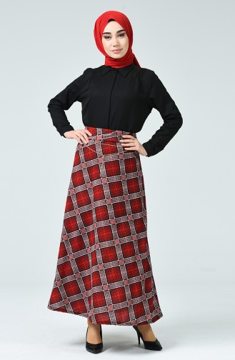 Claret Red Skirt 1027-02