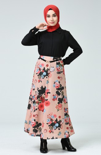 Belted Skirt Salmon 1030-03