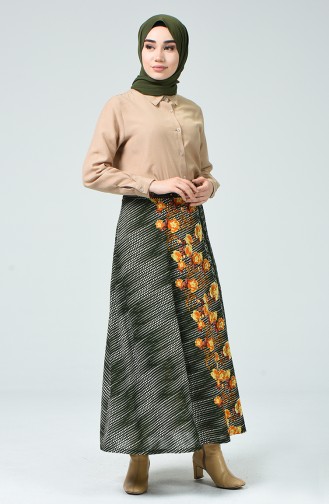 Khaki Skirt 1031-01