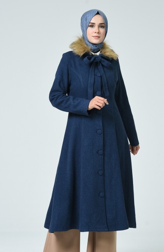 Fur Felt Coat Indigo 1186-04