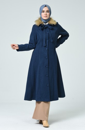 Fur Felt Coat Indigo 1186-04