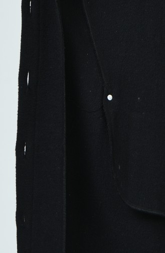 معطف جوخ بأزرار أسود 2098-07