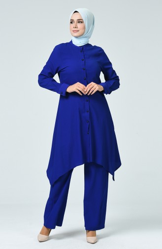 Ensemble Deux Pieces Tunique Pantalon 1206-04 Bleu Roi 1206-04