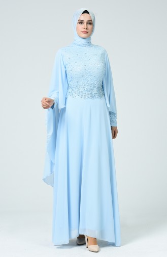 Eisblau Hijab-Abendkleider 5220-01