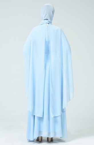 Robe de Soirée a Dentelle 5220-01 Bleu Glacé 5220-01