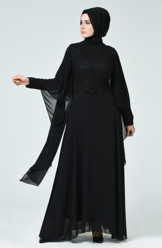 Schwarz Hijab-Abendkleider 5220-09