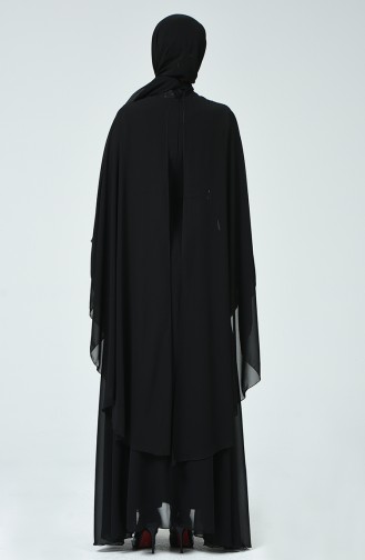Black Hijab Evening Dress 5220-09