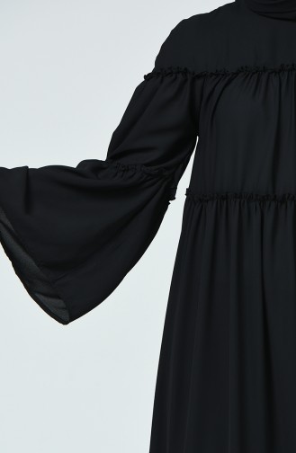 Büzgülü Elbise 1745-01 Siyah