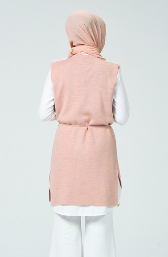 Gilet Sans Manche en Velours 7000-04 Rose Pâle 7000-04