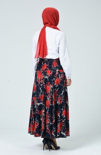Desenli Mevlana Etek 1002-02 Lacivert