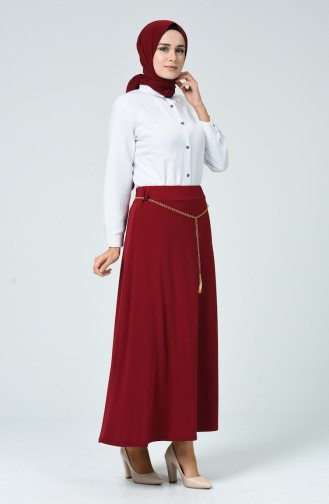 Claret Red Skirt 1013A-01