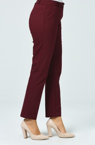 Straight Trousers With Pockets Bordeaux 1315PNT-01