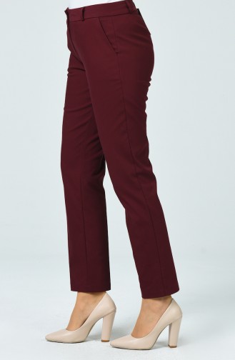 Straight Trousers With Pockets Bordeaux 1315PNT-01