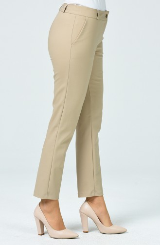 Straight Trousers With Pockets Beige 1318PNT-02