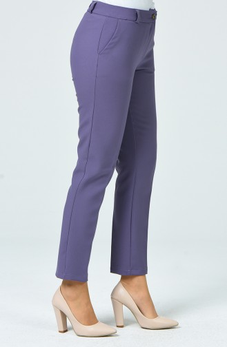 Straight Trousers With Pockets Lilac 1325PNT-01