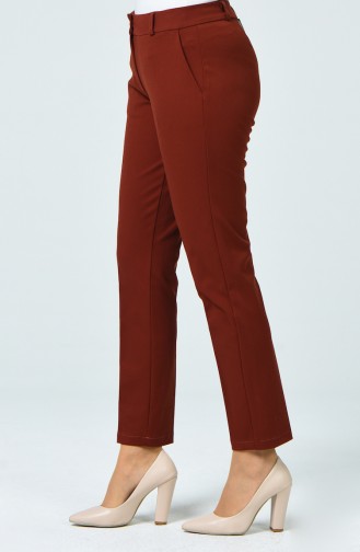 Straight Trousers With Pockets Brick 1326PNT-01