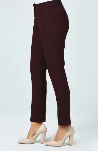 Straight Trousers With Pockets Bordeaux 1327PNT-01