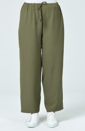 Aerobin Fabric Elastic Waist Pants 0054-03 Khaki 0054-03