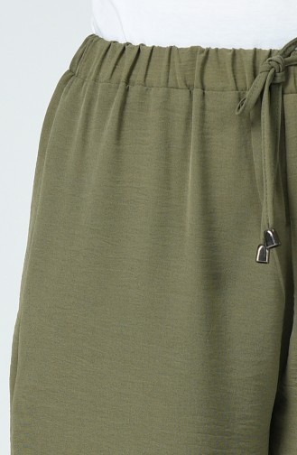 Aerobin Fabric Elastic waist Trousers 0054-03 Khaki 0054-03