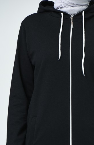 Zippered Hooded Tracksuit Black 20001-01