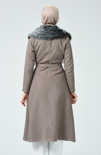 معطف طويل بني مائل للرمادي 5091-08
