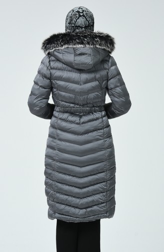 Kapüşonlu Şişme Mont 4003-02 Gri