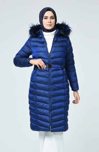 Puffer Jacket with Hood 4003-03 Saxe Blue 4003-03