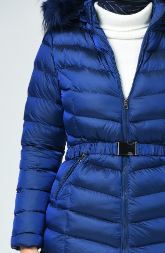 Kapüşonlu Şişme Mont 4003-03 Saks