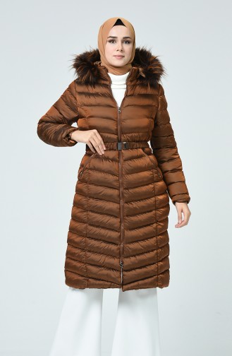 Kapüşonlu Şişme Mont 4003-04 Bakır