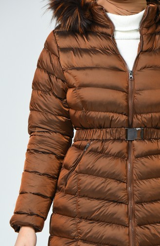Kapüşonlu Şişme Mont 4003-04 Bakır