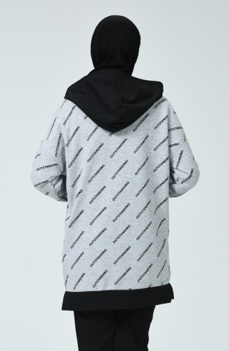 Kapüşonlu Sweatshirt 0806-01 Gri