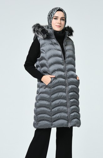 Gilet Sans Manches à Fermeture 4004-05 Gris 4004-05