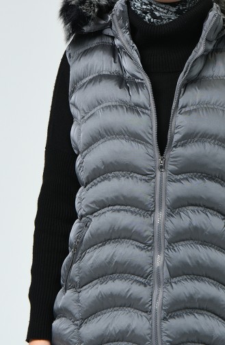 Gilet Sans Manches à Fermeture 4004-05 Gris 4004-05