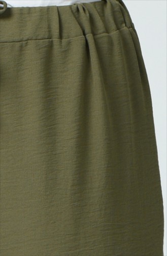 Aerobin Fabric wide-leg Trousers 0059-01 Khaki 0059-01