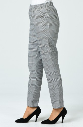 Plaid Patterned Trousers 3176-03 Black 3176-03