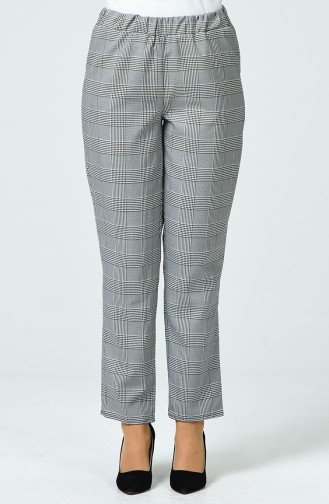 Plaid Patterned Trousers 3176-03 Black 3176-03