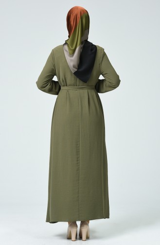 Kleid mit elastischer Arm 0048-05 Khaki Grün 0048-05
