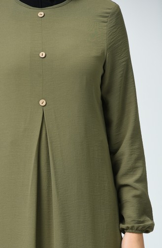 Kleid aus Aeroben-Stoff mit elastischer Arm 0050-05 Khaki Grün 0050-05