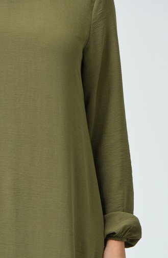 Aerobin Fabric Sleeve Elastic Dress 0061-02 Khaki 0061-02