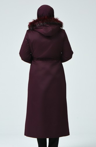 Caban Doublure a Fourrure Grande Taille  0277-02 Plum Foncé 0277-02