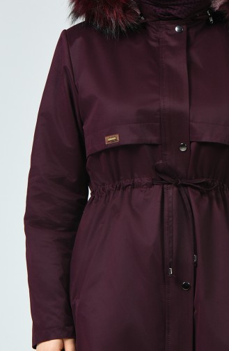 Caban Doublure a Fourrure Grande Taille  0277-02 Plum Foncé 0277-02