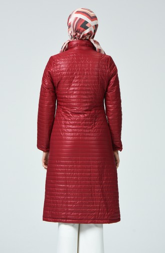 Zippered Quilted Coat Red 1440-01