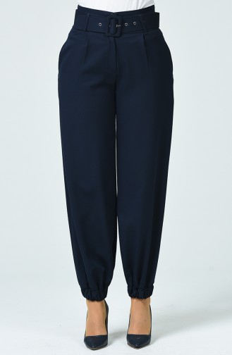 Pants with Belts 3146-01 Navy Blue 3146-01