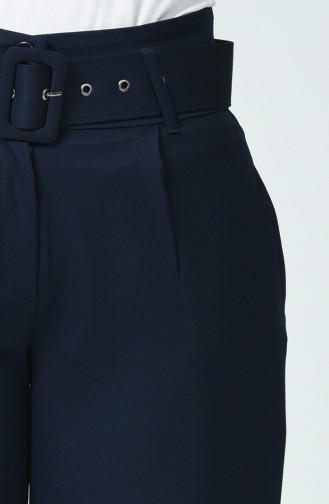 Pantalon à Ceinture 3146-01 Bleu Marine 3146-01