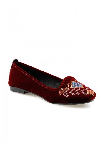 Ballerine Pour Femme Bordeaux 0136-04