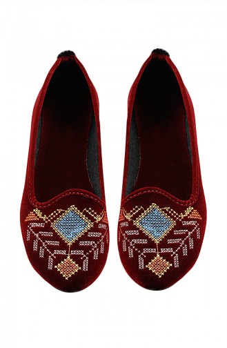 Claret Red Women`s Flats 0136-04