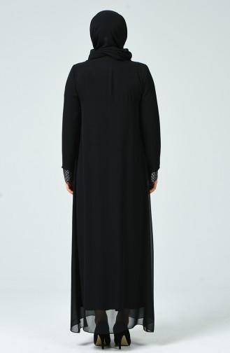 Schwarz Hijab-Abendkleider 4747-03